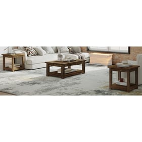 Jofran Furniture Reclamation Rustic Brown 50 Inch 3pc Coffee Table Set