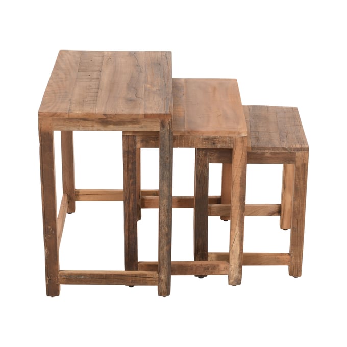 Jofran Furniture Reclamation Rustic Brown 3pc Nesting Tables JFN-2300-11