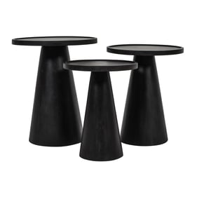 Jofran Furniture Knox Black Round 3pc Accent Table Set