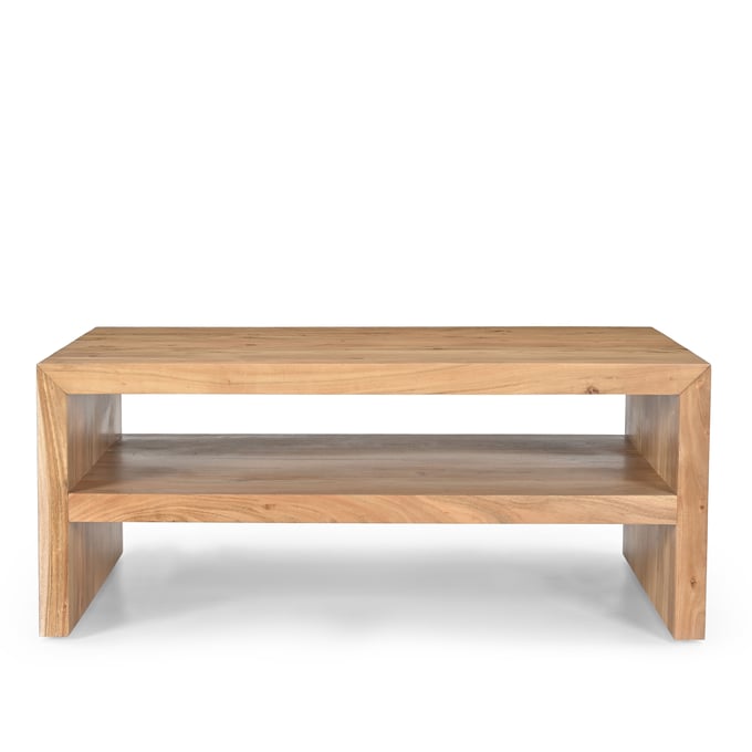 Jofran Furniture Dev Natural 44 Inch Coffee Table with Storage Shelf JFN-2346-1