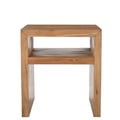 Dev Modern Mitered Angle Solid Wood End Table with Storage Shelf