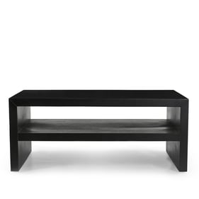 Jofran Furniture Dev Black 44 Inch Coffee Table with Storage Shelf