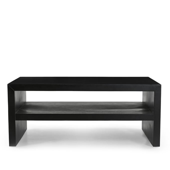 Jofran Furniture Dev Black 44 Inch Coffee Table with Storage Shelf JFN-2347-1