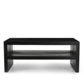 Dev Modern 44 Inch Mitered Angle Solid Wood Coffee Table with Storage Shelf