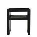 Dev Modern Mitered Angle Solid Wood End Table with Storage Shelf