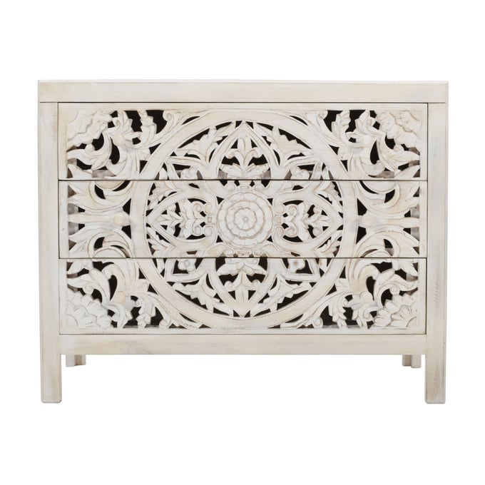 Jofran Furniture Jolie White Wash Three Drawers Accent Chest JFN-2356-39