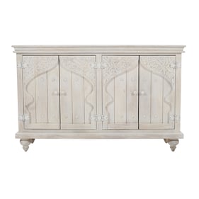 Jofran Furniture Taj White Wash 60 Inch Four Door Sideboard Cabinet