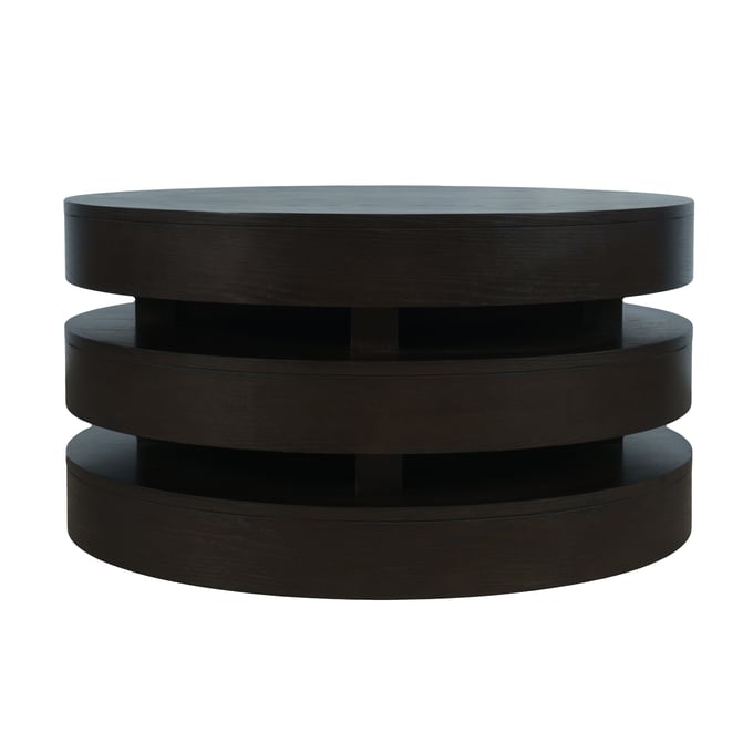 Jofran Furniture Brix Espresso Round Coffee Table with Caster Wheels JFN-2370-2ESP