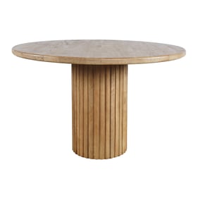 Jofran Furniture Breck Brown 48 Inch Round Fluted Pedestal Dining Table