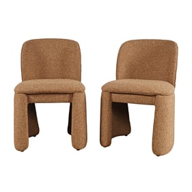 2 Jofran Furniture Breck Brick Curved Upholstered Dining Chairs