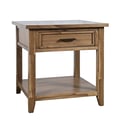 Claremont Transitional Rustic Wood Square End Table with Storage