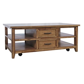 Jofran Furniture Claremont Brown 48 Inch Coffee Table with Wheels