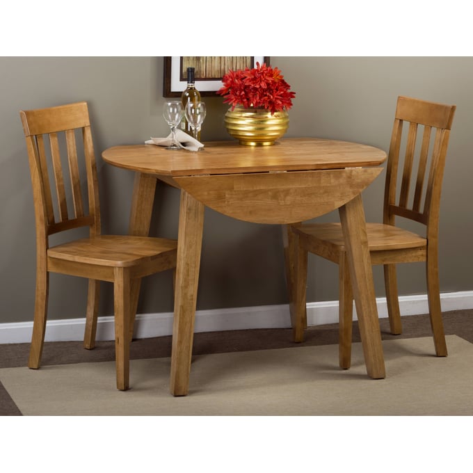 Jofran Furniture Simplicity Honey 3pc Round Dining Room Set JFN-352-28-319-DR-S2