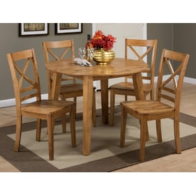 Jofran Furniture Simplicity Honey 5pc Round Dining Set With X Back Chair