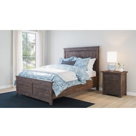 Jofran Furniture Madison County Barnwood Brown 2pc Bedroom Set With Queen B...