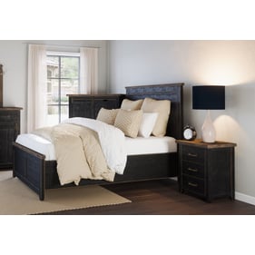 Jofran Furniture Madison County Vintage Black 2pc Bedroom Set with King Bed