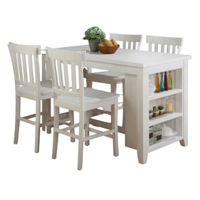 Jofran Furniture Madaket Distressed Off White 5pc Counter Height Dining Set