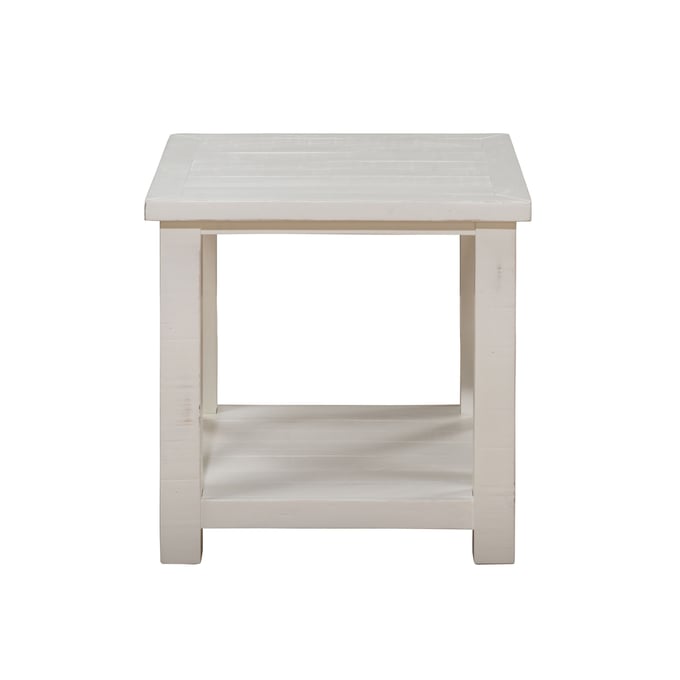 Jofran Furniture Madaket Distressed Off White Square End Table JFN-649-3