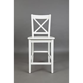 2 Jofran Furniture Simplicity Paper White Cross Back Stools