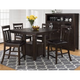 Jofran Furniture Kona Grove Chocolate Dark Brown 5pc Counter Height Set