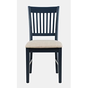 Jofran Furniture Craftsman Navy Slat Back Upholstered Desk Chair