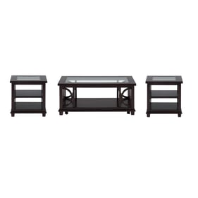 Jofran Furniture Panama Dark Brown 3pc Coffee Table Set