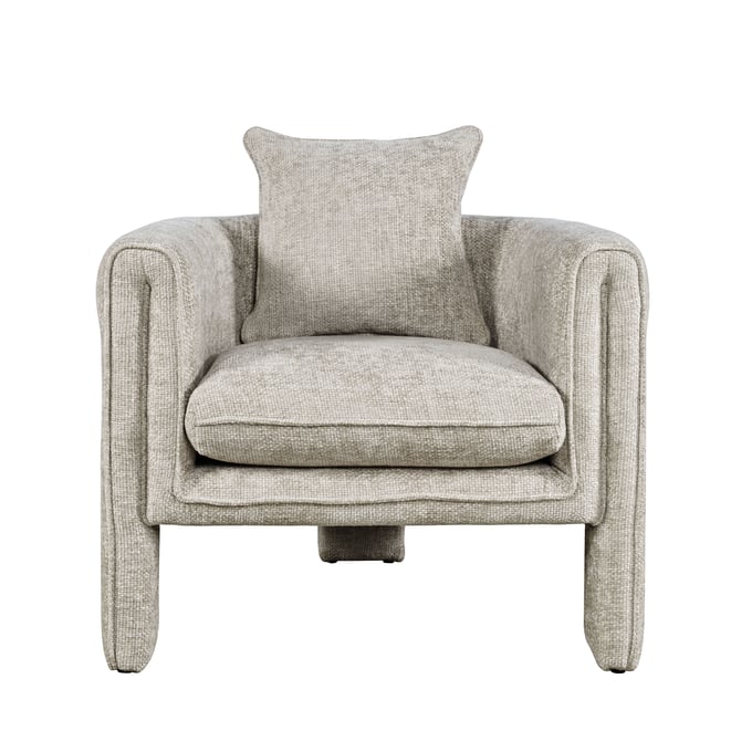 Jofran Furniture Adley Oyster Upholstered Vintage Accent Armchair with Pillow JFN-ADLEY-CH-OYSTER