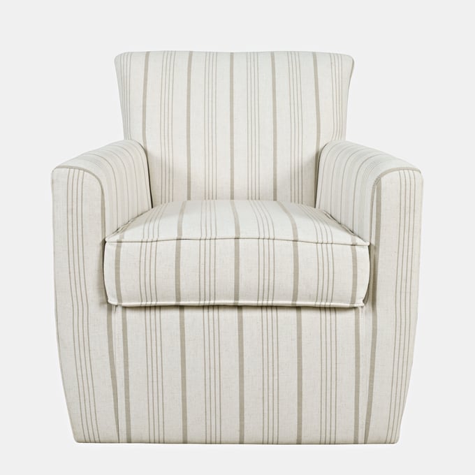 Jofran Furniture Blakely Harper Beige Stripe Swivel Accent Chair JFN-BLAKELY-SW-BEIGE