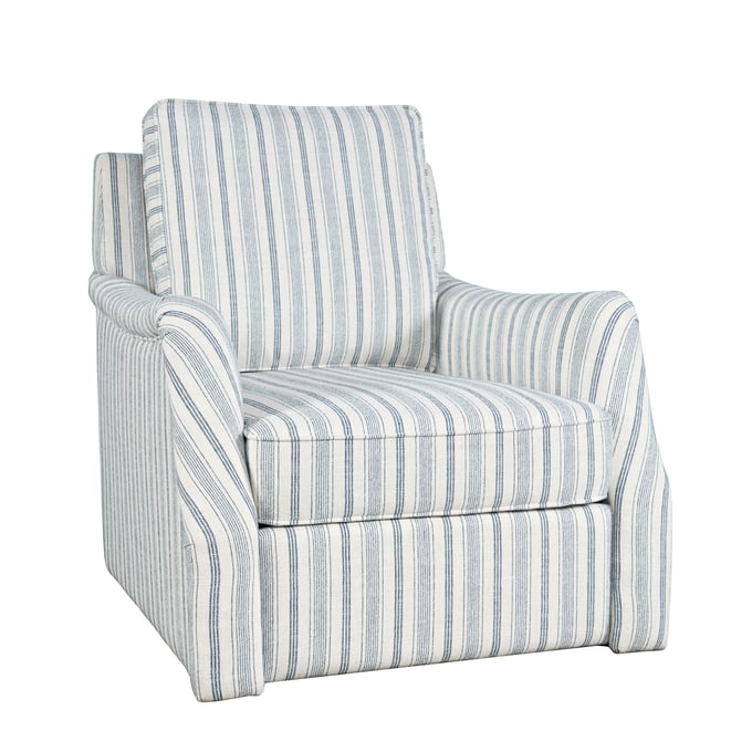 Jofran Furniture Kennedy Carter Blue Stripe Swivel Accent Chair JFN-CARTER-SW-BSTRP