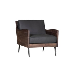 Jofran Furniture Karma Slate Leather Live Edge Accent Chair