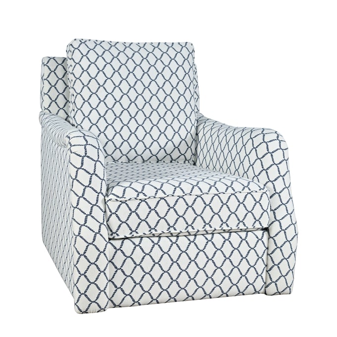 Jofran Furniture Kennedy Carter Navy Rope Swivel Accent Chair JFN-KENNEDY-SW-WN