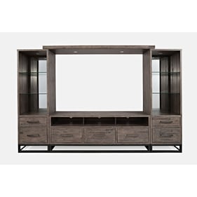 Jofran Furniture East Hampton Distressed Grey Entertainment Wall