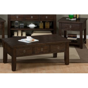 Jofran Furniture Kona Grove Chocolate Dark Brown 3pc 3 Drawer Coffee Table ...