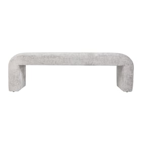 Jofran Furniture Sophia Grey Curved Upholstered Jacquard Large Bench