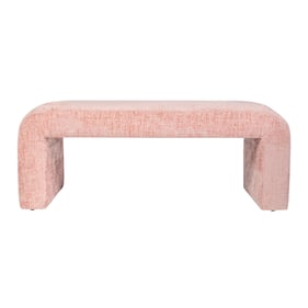 Jofran Furniture Sophia Pink Curved Upholstered Jacquard Bench