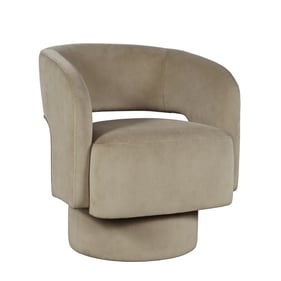 Jofran Furniture Sutton Sand Split Back Curved Sculpture Swivel Accent Chai...