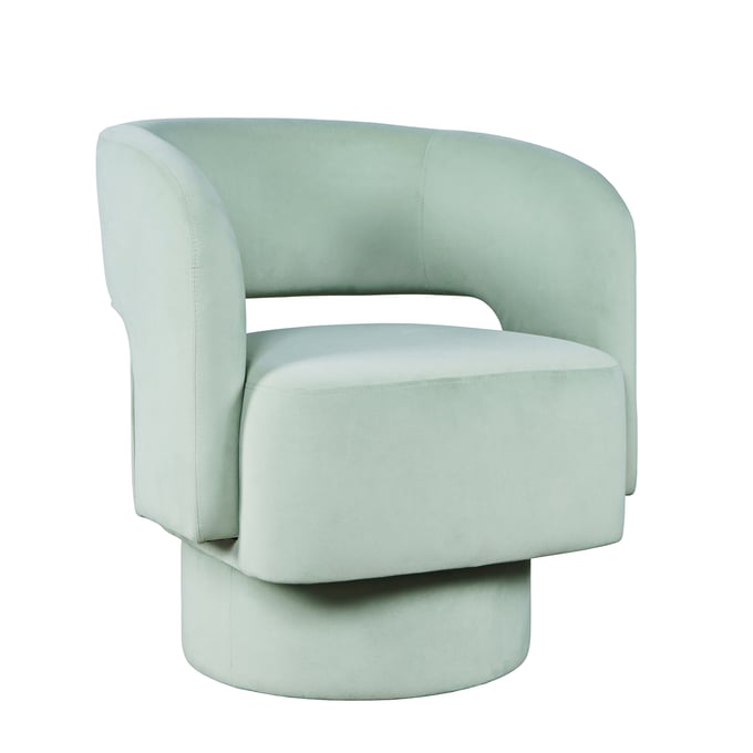 Jofran Furniture Sutton Mint Split Back Curved Sculpture Swivel Accent Chair JFN-SUTTON-SW-MINT