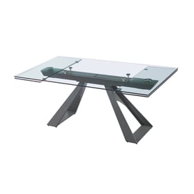 JM Furniture San Diego Glass And Grey Extension Dining Table