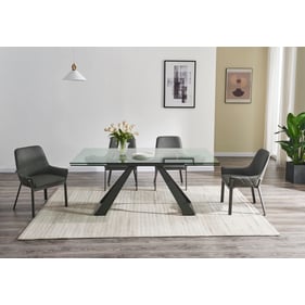 JM Furniture San Diego Glass And Grey 5pc Extension Dining Room Set