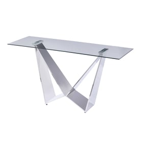 JM Furniture Harmony Grey and Chrome Console Table