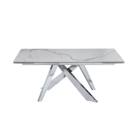 JM Furniture Carrara White Extension Dining Table