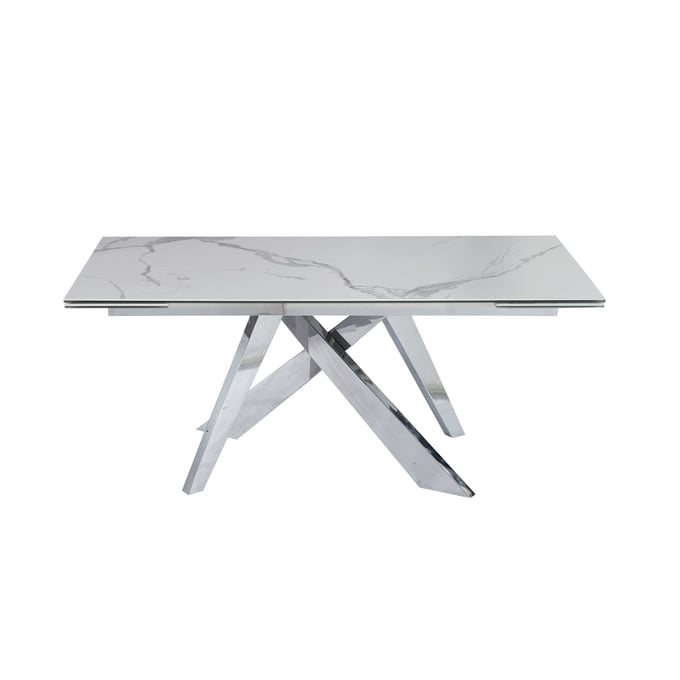 JM Furniture Carrara White Extension Dining Table JNM-17721