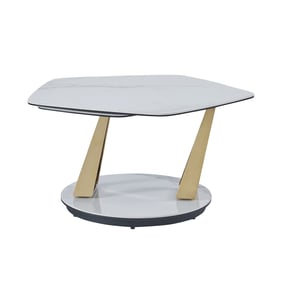 JM Furniture Orleans White And Gold Coffee Table