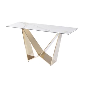 JM Furniture Orleans White And Gold Console Table