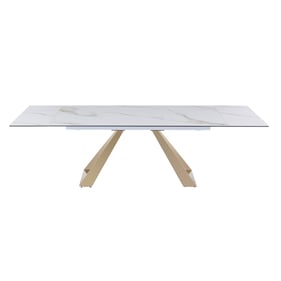 JM Furniture Orleans White And Gold Extension Dining Table