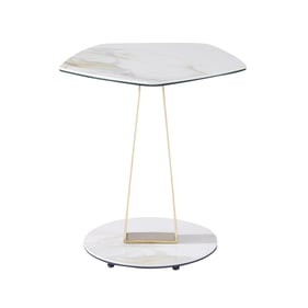 JM Furniture Orleans White And Gold End Table