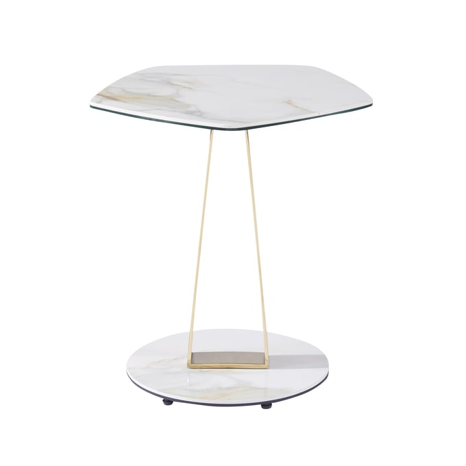 JM Furniture Orleans White And Gold End Table JNM-17830-ET