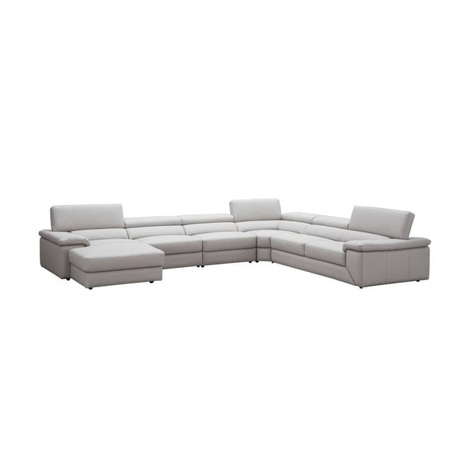 JM Furniture Kobe Silver Grey Left Facing Leather Sectional JNM-181114-LHFC