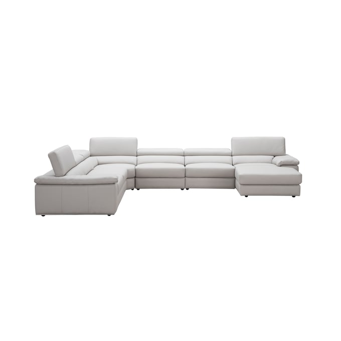 JM Furniture Kobe Silver Grey Right Facing Leather Sectional JNM-181114-RHFC