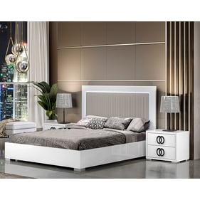 JM Furniture Luxuria White And Grey 2pc Bedroom Set With King Bed